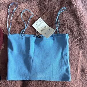 Blue Crop Tank Top